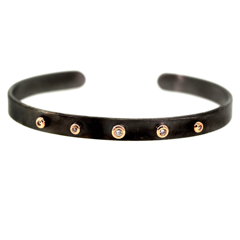 Dark Bezeled Cuff Bracelet