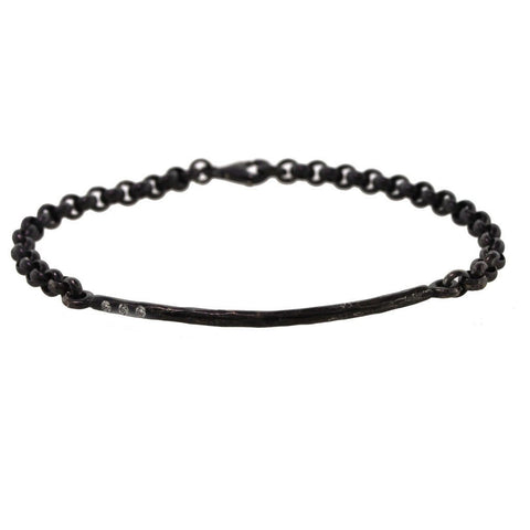 Blackened Diamond Bar Bracelet