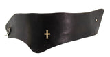 Diamond Cross Leather Cuff