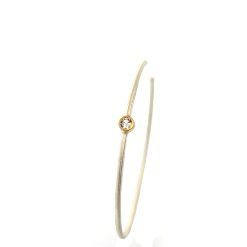 Silver & White Sapphire Hoop Earrings - Rebecca Lankford Designs