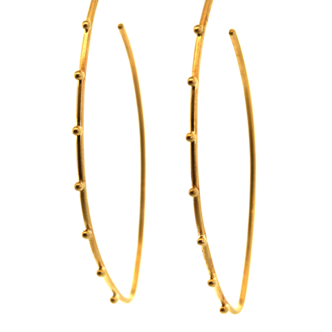 Gold Studded Hoop Earrings