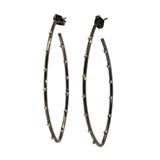 Rhodium Stud Hoop Earrings - Rebecca Lankford Designs