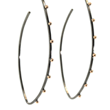 Rhodium Stud Hoop Earrings - Rebecca Lankford Designs