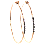 Oxidized Bezel Hoop Earrings - rebecca lankford designs
