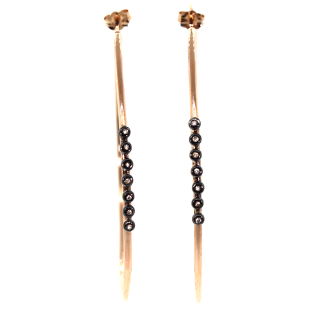 Oxidized Bezel Hoop Earrings