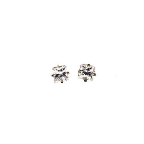 Square Sapphire Stud Earrings