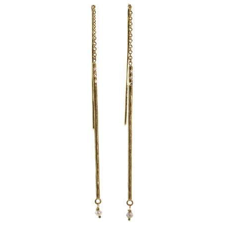 Raw Diamond Threader Earrings