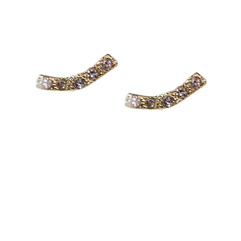 Pave Curved Bar Studs