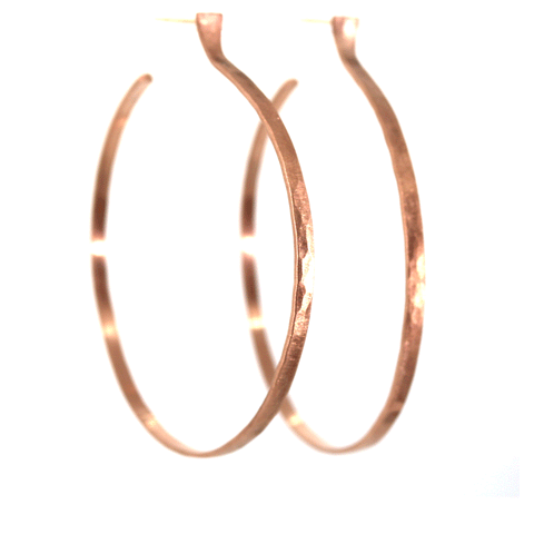 Textured Rose Gold Hoop Earrings