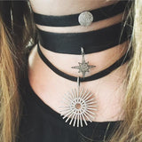 XL Pave Starburst Choker Necklace - Star Choker Necklace - Rebecca Lankford Designs