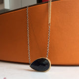 Pear Sapphire and Gold Necklace