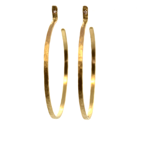 Textured Diamond Hoops