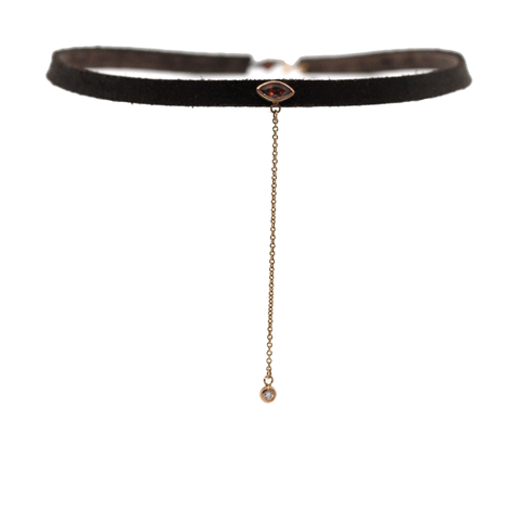 Leather & Garnet Choker