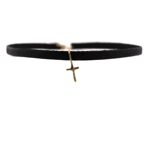 Everyday Cross Choker - Gold