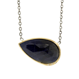 Pear Sapphire and Gold Necklace - Rebecca Lankford Designs - 2