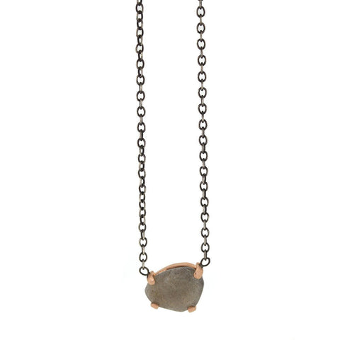 Long Rose Cut Labradorite Nugget Necklace