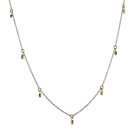 Baguette Diamond Dangle Necklace