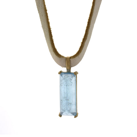 Aquamarine Cream Buckskin Choker