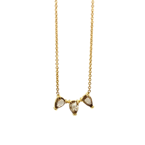 Triple Champagne Diamond Necklace