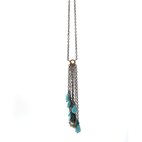 Sapphire & Turquoise Dangle Necklace