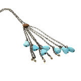 Sapphire & Turquoise Dangle Necklace - Rebecca Lankford Designs - 2