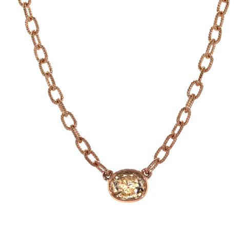 Brilliant Champagne Diamond & Rose Necklace