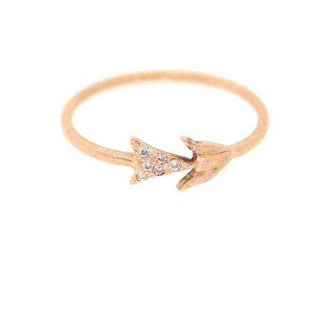 Rose Gold & Diamond Arrow Ring