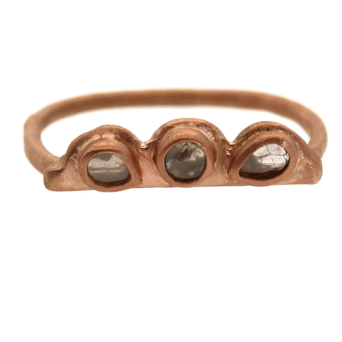 Rose Gold & Sliced Diamond Ring