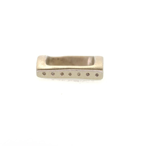 Sterling Silver Diamond Square Ring