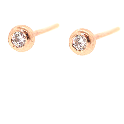 Rose Gold Diamond Stud Earrings