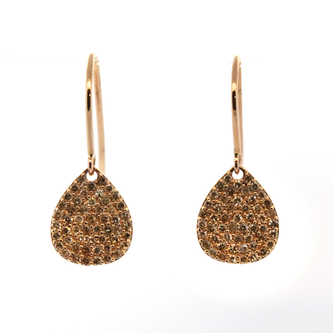 Rose Gold & Diamond Dangle Earrings
