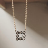 Square Bezel Necklace - diamond necklace - Rebecca Lankford Designs