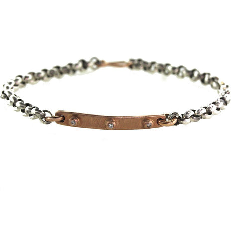 Rose Gold Diamond Bar Bracelet