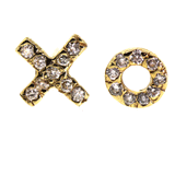 "XO" Yellow Gold Stud Earrings - Rebecca Lankford Designs - 1