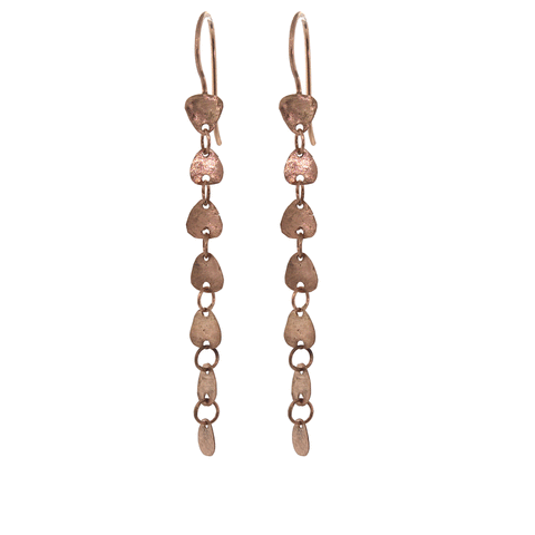 Elongated Rose Disc Earrings
