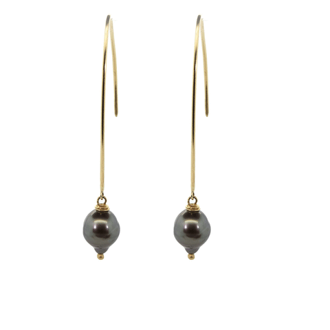 Elongated South Sea Pearl Earring - South Sea Pearl Earrings - Rebecca Lankford Designs