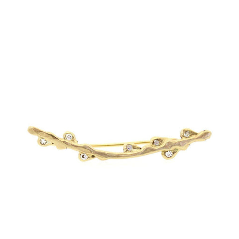 Diamond Branch Pin Earrings - Gold Ear Pin - Rebecca Lankford Designs