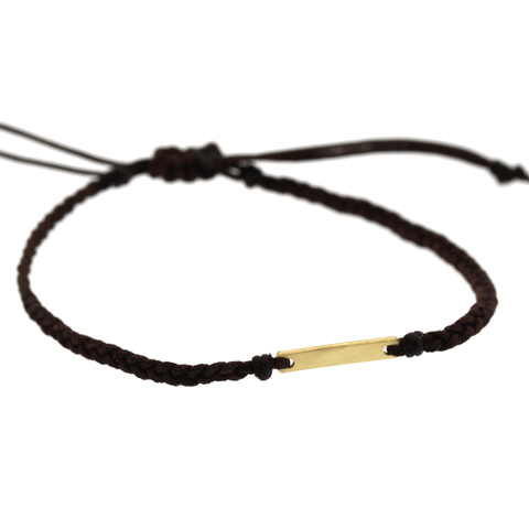 Gold Bar & Macrame Bracelet