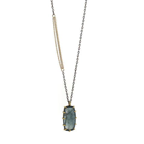 Raw Moss Aquamarine Necklace