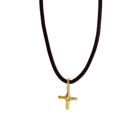 Gold & Diamond Bar Necklace