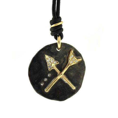 Leather Broken Arrow Necklace - Leather Arrow Necklace - Rebecca Lankford Designs