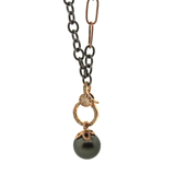Rebecca Lankford Rhodium Plated Chain Pearl Necklace - Rebecca Lankford Designs Custom Jewelry