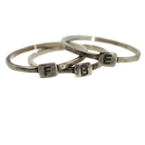 Push Present - Initial Ring Stack - Rebecca Lankford Designs - 1
