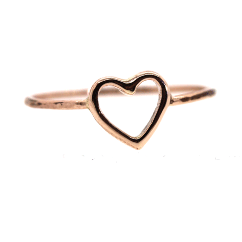 Rose Gold Open Heart Ring