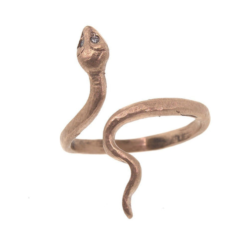 Rose Gold Diamond Snake Ring